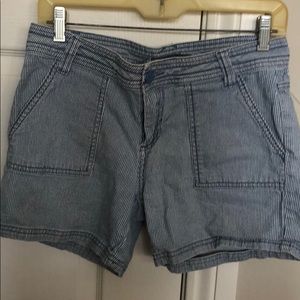 Prana blue and white shorts